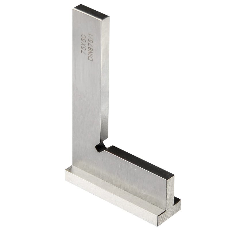 Boomgood Precision Machinist Square 3 Inch Engineer Square 90 Degree Right Angle Ruler Ground Hardened Steel with Seat 3 x 2 Inch - Image 1